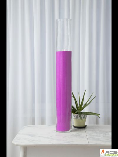 Насыпная свеча "Цилиндр 100 см", розовая "Ярко-розовый", с отдушкой "Ванильная карамель"