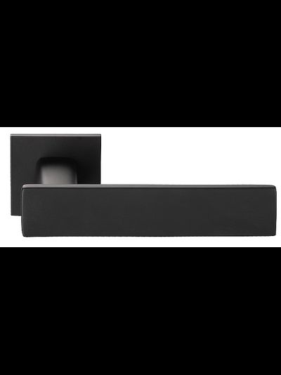 Ручка матовая черная Plano M.Black на квадратной розетке