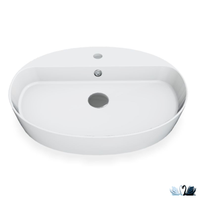 Раковина Creavit Loop LP161-00CB00E-0000 LP161, глянец белого цвета, овальная 60 см с площадкой