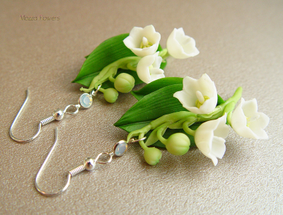 Серьги "Белые ландыши".