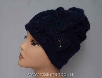 Синяя женская шапка зима 2017 Vizio Италия 5599