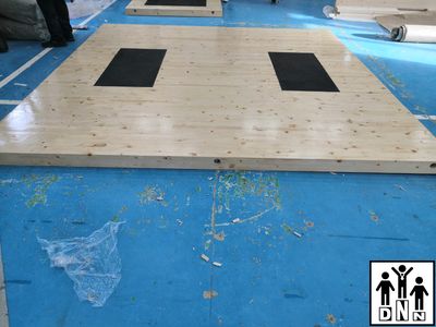 Помост тяжёлоатлетический 3х3х0,1м (тренировочный) рез. Амортизаторы 1х0.5х0,04м DNN