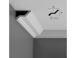 Потолочный карниз с гладким профилем из полиуретана Orac Decor Коллекция Luxxus C400