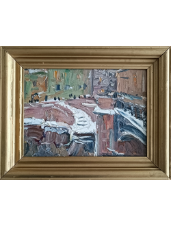 "Зимний этюд" картон масло Крылов С.И. 1981 год