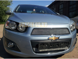 Защита радиатора Chevrolet Aveo 2012- chrome низ