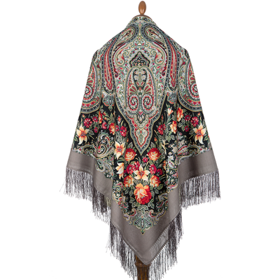 Павловопосадский платок Цветочный калейдоскоп 1789-1