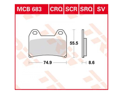 Тормозные колодки TRW MCB683SV для BMW // Ducati (Sinter Street SV)