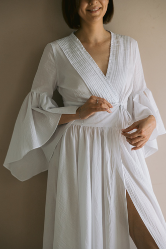 Будуарное платье-халат (белое)