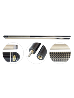 Кий для русского бильярда 2-pc «Мастер» (чёрный граб, граб), гравировка «Кожа ската II»