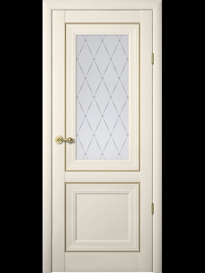 Дверь межкомнатная ваниль Прадо со стеклом Гранд