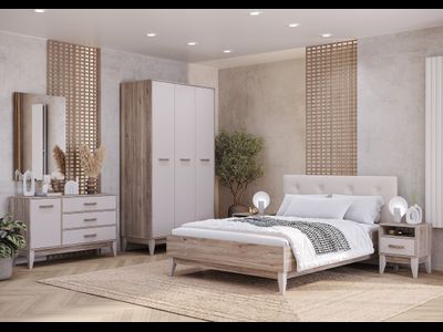 Спальный гарнитур «Скандика» Смоки/Кашемир (BTS)