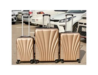 Комплект из 3х чемоданов ABS Olard ракушки S,M,L золотой