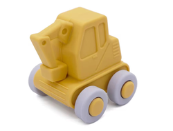 Развивающая игрушка Экскаватор из пищевого силикона желтый