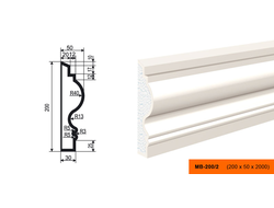 Фасадный молдинг из пенополистирола с покрытием LEPNINAPLAST (Лепнинапласт)  МВ-200/2