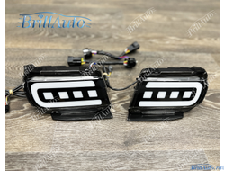 Противотуманки Toyota Land Cruiser Prado 150 LED черные (3 режима)