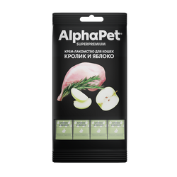 AlphaPet (Альфа пет) Крем-лакомство для кошек с кроликом и яблоком, 48 г