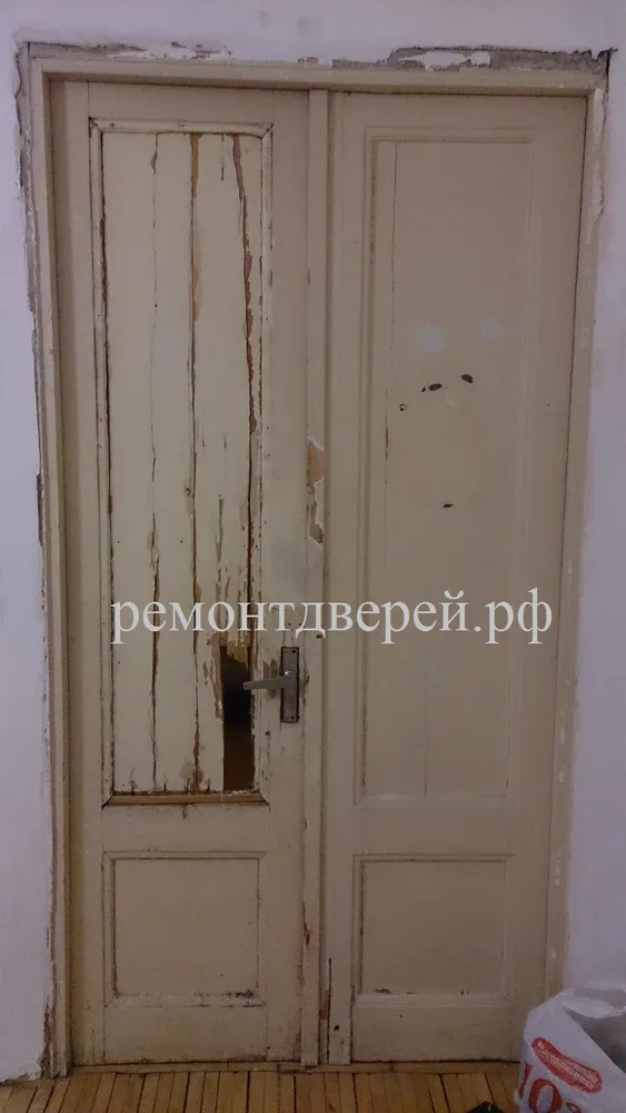 общий вид двери до реставрации