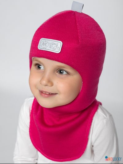 Шапка-шлем "NK"   20101-01, цвет ярко-розовый р. 52-54