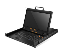 Выдвижная LCD KVM over IP консоль с монитором Kinan 17.3&quot;, PS/2+USB, Клавиатура Ultra-Slim, Тачпад, TFT-дисплей, 32 порта Cat5, каскад до 1024 устройств, WideScreen FullHD 16:9 до 1920x1080 60Hz, internet (с удаленным доступом через интернет) (HT2732)