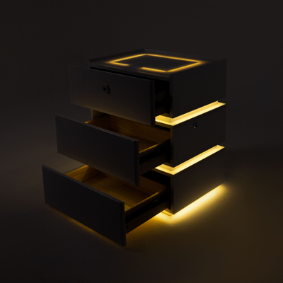 Умная тумбочка с отпечатком пальца | белая