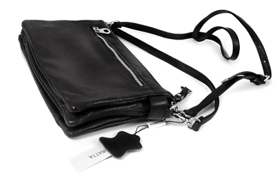 (АРТИКУЛ: 8083) СУМКА ЖЕНСКАЯ, КЛАТЧ, НЕБОЛЬШАЯ, НАТУРАЛЬНАЯ КОЖА, ЧЕРНАЯ, НЕСКОЛЬКО ОТДЕЛЕНИЙ, ДЛИННЫЙ РЕМЕНЬ ЧЕРЕЗ ПЛЕЧО