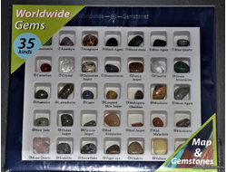 Коллекция минералов  "Worldwide Gems" - 35 образцов.