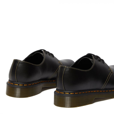 Ботинки Dr. Martens 1461 с желтым шнурком мужские черные