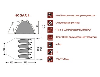 Палатка INDIANA HOGAR 4