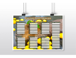 Расписание уроков горизонтальное Капибара, Kapibara-san №14