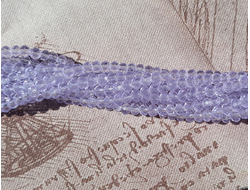 Бусины стеклянные"Рондели" 4х3 мм нить 150 шт цвет сиреневый