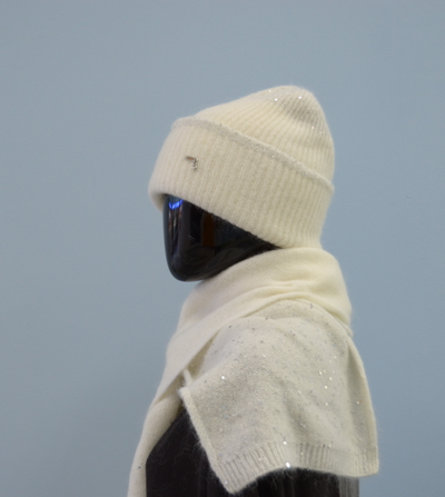 Вязаный итальянский шарф с пайетками для женщин фото