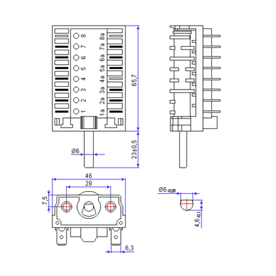 Переключатель духовки  для плиты ЛАДА NOVA