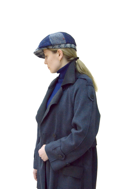 Синяя кепка восьмиклинка шерстяная Италия