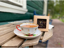 Прессованный чай Таежный сбор черный (80г), плитка в крафт-коробочке с окном