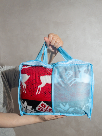 Плед с рукавами "Новогодний" из микрофибры (велсофта)