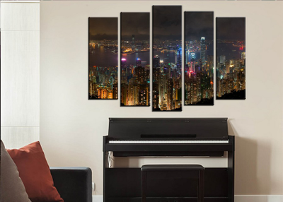 Модульная картина "Ночной Мегаполис"