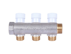 Коллектор STOUT распределительный 3/4", 3 отвода 1/2" плоское уплотнение (Арт. SMB 6852 341203)