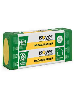 Теплоизоляция ISOVER ФАСАД МАСТЕР 6/1000*600*50/ 3,6м2 /0,18м3(плиты) плотный
