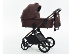 Коляска 2в1 Peppy Monaco Burgundy (винный), рама коричневая
