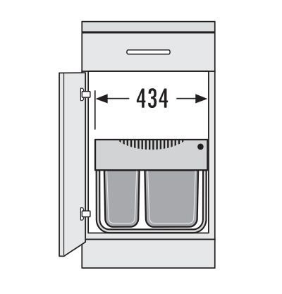 ВСТРАИВАЕМОЕ ВЕДРО ДЛЯ МУСОРА 30Л SPACE SAVING HAILO