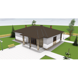 Одноэтажный дом с четырьмя спальнями 145м² (S12)