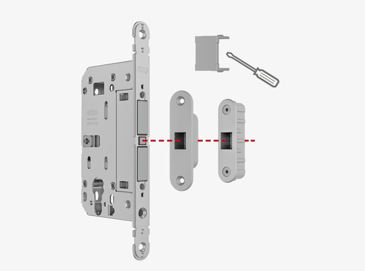 Замок AGB Touch & Close WC (матовый хром) B06502.50.78 (модификация 2)