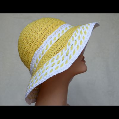 Желтая женская шляпа с белыми полями Vizio Италия 5710 FF2