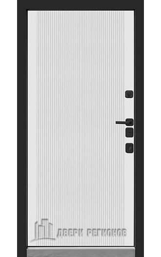Дверь металлическая "Малахит Термо" Зеленый темный/эмаль белая (16 мм)