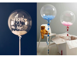 Шар баблс с перьями