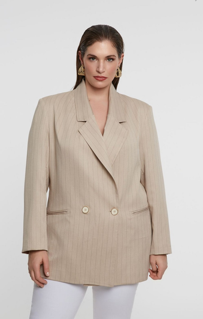 Жакет бежевый в полоску