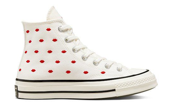 Кеды Converse Chuck 70 Embroidered Lips белые высокие