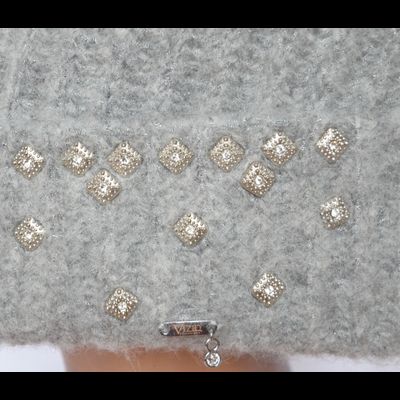 Шапка с отворотом вязаная из альпака Vizio Италия 6769 CRY серая