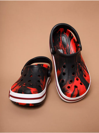 CROCS BAYABAND RED BLACK PRINTED КРАСНЫЕ