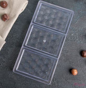 Форма для шоколада 3 ячейки &quot;Плитка шоколада&quot; 33x16,5x2,5 см